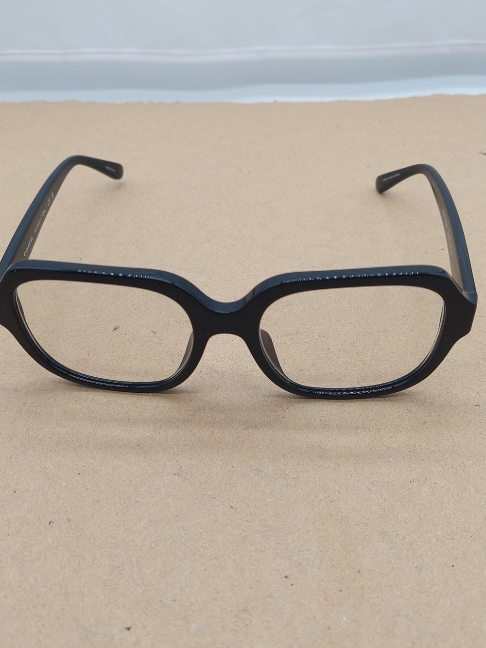Coach HC 8335U (C7989) Sunglasses, Black, White Striped Arms